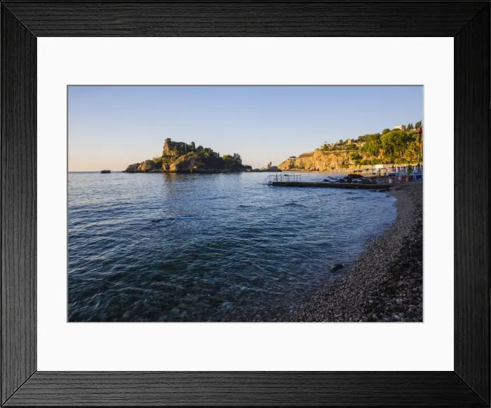 Framed Print : Taormina, Isola Bella Beach in the first morning light, Sicily, Italy, Mediterranean, Europe Framed Print : Taormina, Isola Bella Beach in the first morning light, Sicily, Italy, Mediterranean, Europe