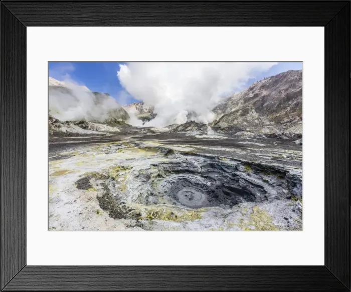 Framed Print : Boiling mud at an active andesite stratovolcano on White Island, off the east side of North Island, New Zealand, Pacific Framed Print : Boiling mud at an active andesite stratovolcano on White Island, off the east side of North Island, New Zealand, Pacific