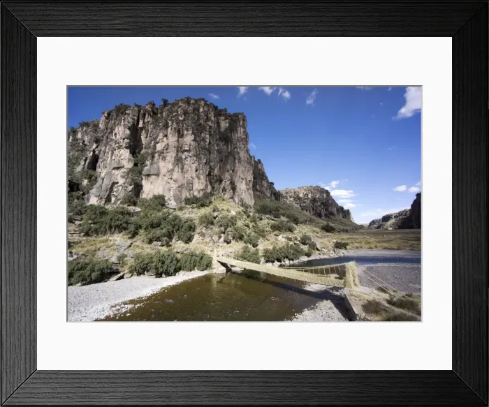 Framed Print : Rope bridge, Quatro Canyones and the Apurimac River, in the Andes, Peru, South America Framed Print : Rope bridge, Quatro Canyones and the Apurimac River, in the Andes, Peru, South America