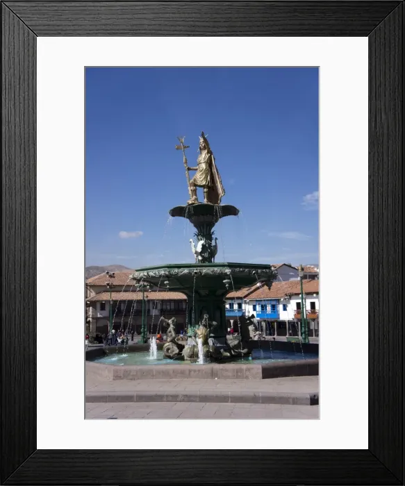 Framed Print : Inca warrior statue in the Plaza de Armas, Cuzco, Peru, South America Framed Print : Inca warrior statue in the Plaza de Armas, Cuzco, Peru, South America
