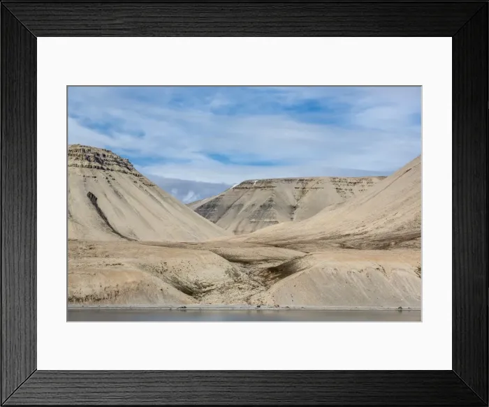 Framed Print : View of sedimentary layers from Cape Hay, Bylot Island, Nunavut, Canada, North America Framed Print : View of sedimentary layers from Cape Hay, Bylot Island, Nunavut, Canada, North America