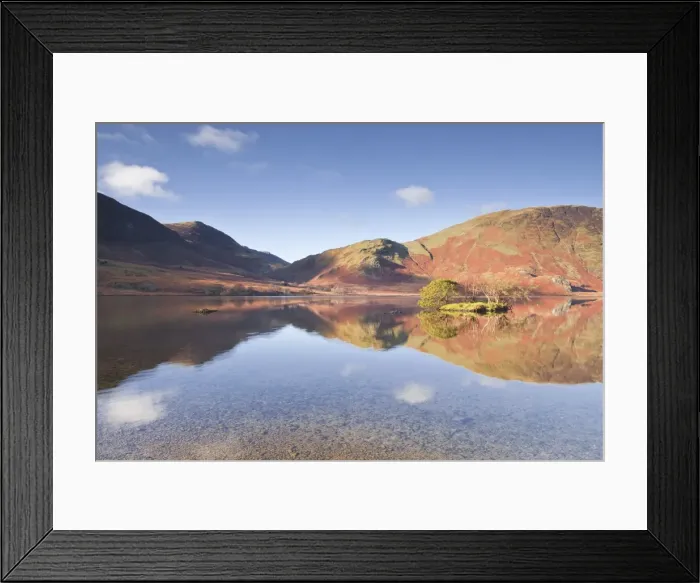 Framed Print : Still water on Crummock Water in the Lake District National Park, Cumbria, England, United Kingdom, Europe Framed Print : Still water on Crummock Water in the Lake District National Park, Cumbria, England, United Kingdom, Europe