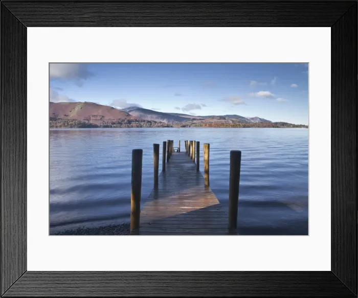 Framed Print : A jetty at the edge of Derwent Water in the Lake District National Park, Cumbria, England, United Kingdom, Europe Framed Print : A jetty at the edge of Derwent Water in the Lake District National Park, Cumbria, England, United Kingdom, Europe