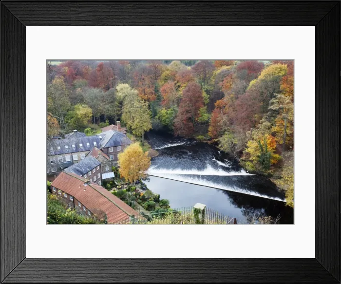 Framed Print : Castle Mills and the Weir on the River Nidd at Knaresborough, North Yorkshire, Yorkshire, England, United Kingdom, Europe Framed Print : Castle Mills and the Weir on the River Nidd at Knaresborough, North Yorkshire, Yorkshire, England, United Kingdom, Europe