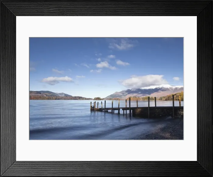 Framed Print : A jetty at the edge of Derwent Water in the Lake District National Park, Cumbria, England, United Kingdom, Europe Framed Print : A jetty at the edge of Derwent Water in the Lake District National Park, Cumbria, England, United Kingdom, Europe
