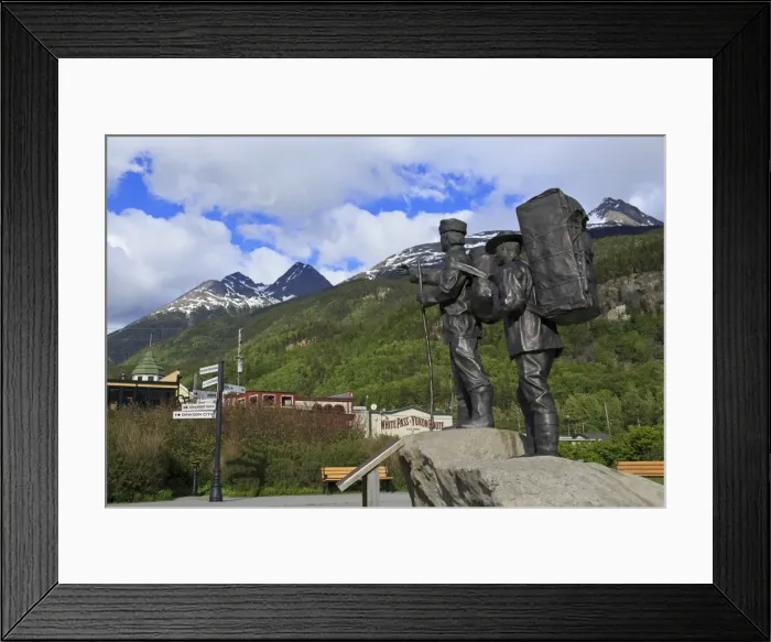 Framed Print : Prospector and Guide Monument, Skagway, Alaska, United States of America, North America Framed Print : Prospector and Guide Monument, Skagway, Alaska, United States of America, North America