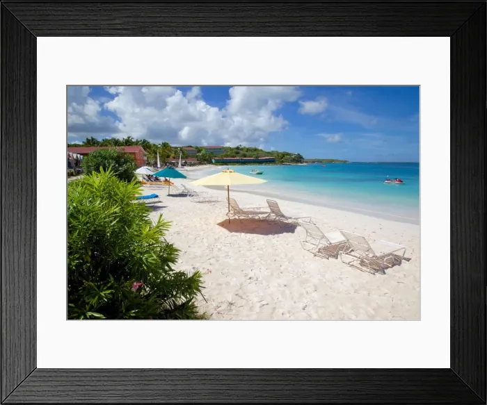 Framed Print : Beach and sunshades, Long Bay, Antigua, Leeward Islands, West Indies, Caribbean, Central America Framed Print : Beach and sunshades, Long Bay, Antigua, Leeward Islands, West Indies, Caribbean, Central America