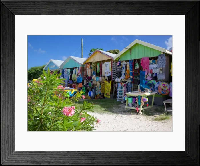 Framed Print : Vendors stalls, Long Bay, Antigua, Leeward Islands, West Indies, Caribbean, Central America Framed Print : Vendors stalls, Long Bay, Antigua, Leeward Islands, West Indies, Caribbean, Central America