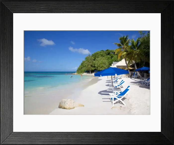Framed Print : Beach and sunshades, Long Bay, Antigua, Leeward Islands, West Indies, Caribbean, Central America Framed Print : Beach and sunshades, Long Bay, Antigua, Leeward Islands, West Indies, Caribbean, Central America