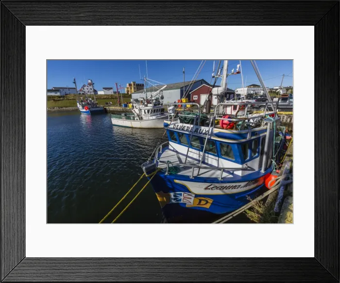 Framed Print : Fishing vessels inside the harbor at Bonavista, Newfoundland, Canada, North America Framed Print : Fishing vessels inside the harbor at Bonavista, Newfoundland, Canada, North America