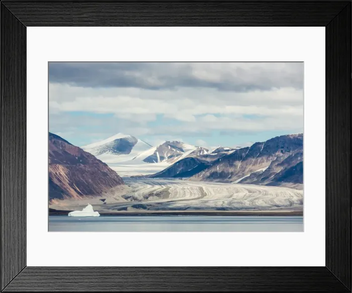 Framed Print : View of snow-capped mountains from Cape Hay, Bylot Island, Nunavut, Canada, North America Framed Print : View of snow-capped mountains from Cape Hay, Bylot Island, Nunavut, Canada, North America