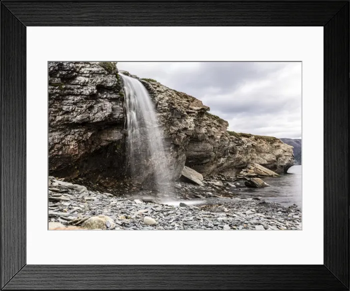Framed Print : Slow shutter speed capture of a waterfall at Ramah, Labrador, Canada, North America Framed Print : Slow shutter speed capture of a waterfall at Ramah, Labrador, Canada, North America