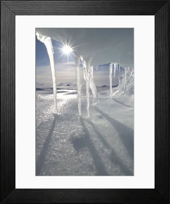 Framed Print : Icicles melting in the Arctic midnight sun, Nunavut, Canada, North America Framed Print : Icicles melting in the Arctic midnight sun, Nunavut, Canada, North America