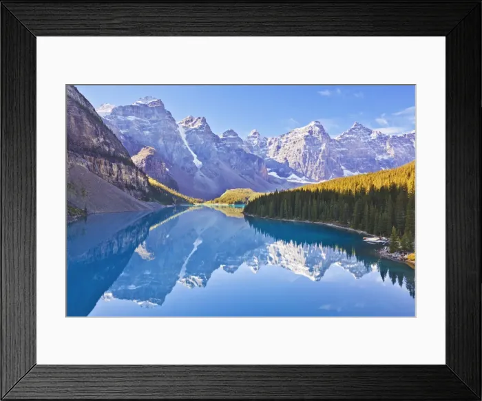 Framed Print : Moraine Lake reflections in the Valley of the Ten Peaks, Banff National Park, UNESCO World Heritage Site, Alberta, Canadian Rockies, Canada, North America