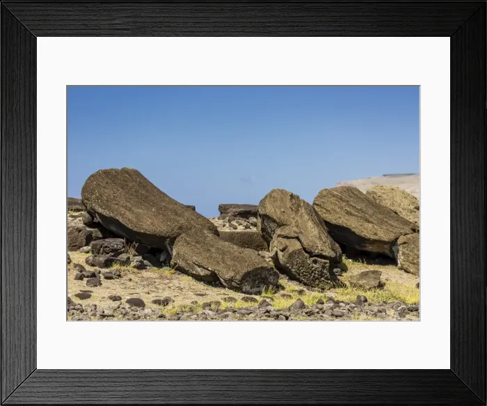Framed Print : Fallen moai at Ura Uranga Te Mahina ceremonial site on Easter Island (Isla de Pascua) (Rapa Nui), UNESCO World Heritage Site, Chile, South America Framed Print : Fallen moai at Ura Uranga Te Mahina ceremonial site on Easter Island (Isla de Pascua) (Rapa Nui), UNESCO World Heritage Site, Chile, South America