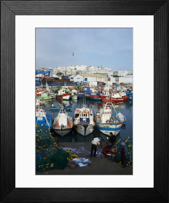 Framed Print : Fishing harbour and the Medina (Old City), Tangier, Morocco, North Africa, Africa Framed Print : Fishing harbour and the Medina (Old City), Tangier, Morocco, North Africa, Africa