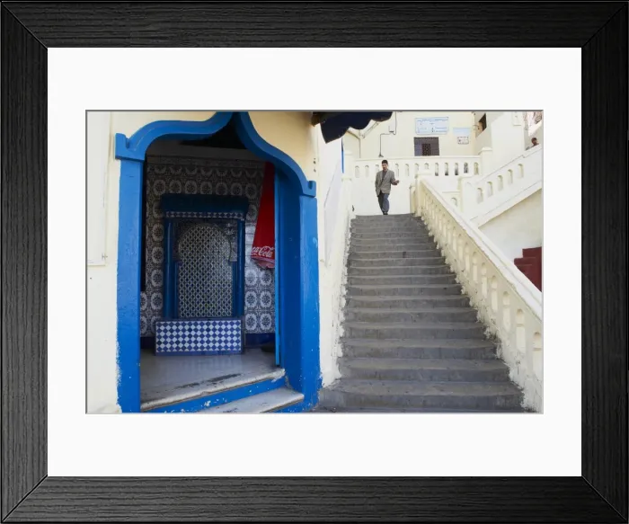 Framed Print : Moktar Ahardan stairs, Medina (Old City), Tangier, Morocco, Door in the Medina (Old City), Tangier (Tanger), Morocco, North Africa, Africa Framed Print : Moktar Ahardan stairs, Medina (Old City), Tangier, Morocco, Door in the Medina (Old City), Tangier (Tanger), Morocco, North Africa, Africa