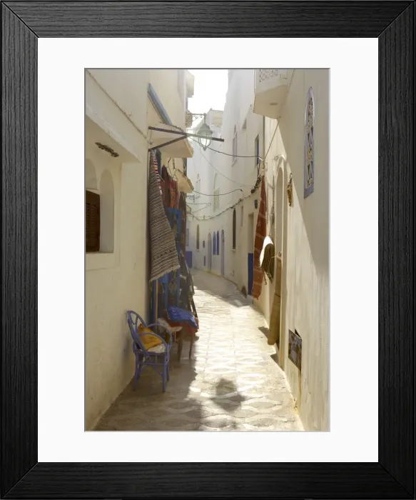Framed Print : Shop in an alley, Asilah, Atlantic coast, Morocco, North Africa, Africa Framed Print : Shop in an alley, Asilah, Atlantic coast, Morocco, North Africa, Africa