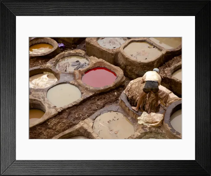 Framed Print : Tannery, Fes (Fez), Morocco, North Africa, Africa Framed Print : Tannery, Fes (Fez), Morocco, North Africa, Africa