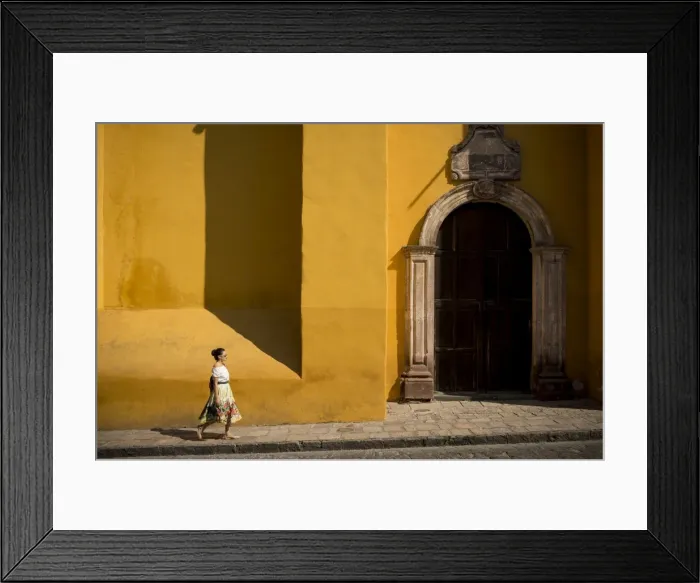 Framed Print : Woman walking along street, San Miguel de Allende, Guanajuato, Mexico, North America Framed Print : Woman walking along street, San Miguel de Allende, Guanajuato, Mexico, North America