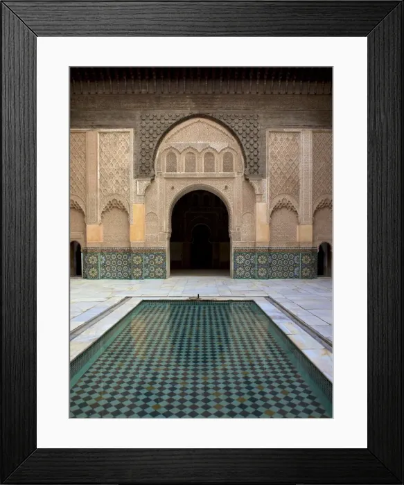Framed Print : Intricate Islamic design at Medersa Ben Youssef, UNESCO World Heritage Site, Marrakech, Morocco, North Africa, Africa Framed Print : Intricate Islamic design at Medersa Ben Youssef, UNESCO World Heritage Site, Marrakech, Morocco, North Africa, Africa