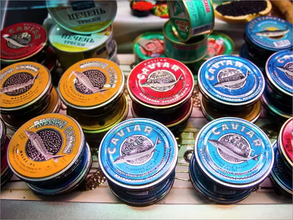 Caviar for sale in the market of Kiev (Kyiv), Ukraine, Europe
