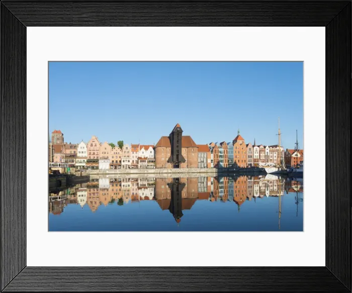 Framed Print : Canal side houses, Gdansk, Poland, Europe Framed Print : Canal side houses, Gdansk, Poland, Europe