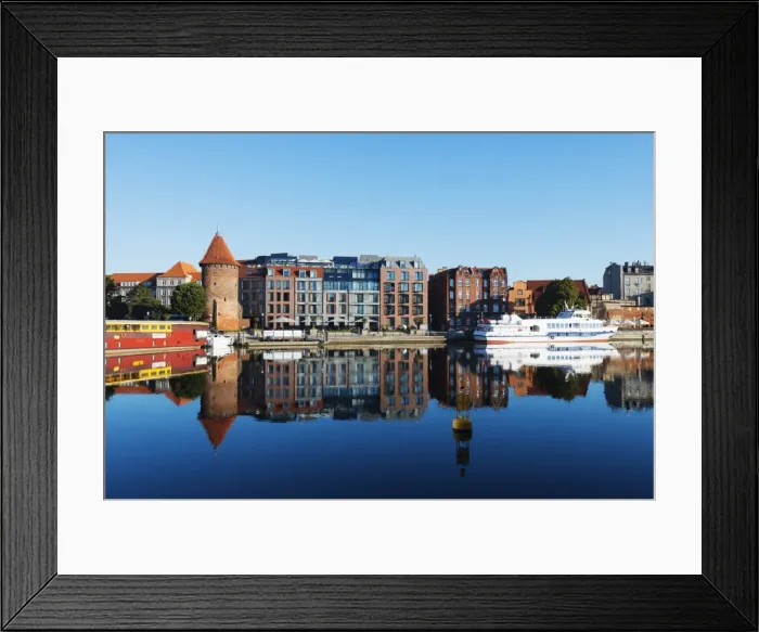 Framed Print : Canal side houses, Gdansk, Poland, Europe Framed Print : Canal side houses, Gdansk, Poland, Europe