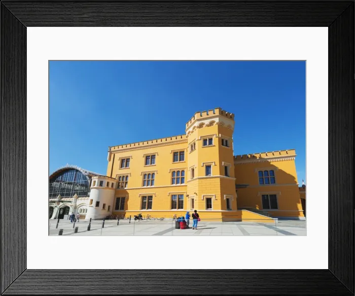 Framed Print : Railway station building, Wroclaw, Silesia, Poland, Europe