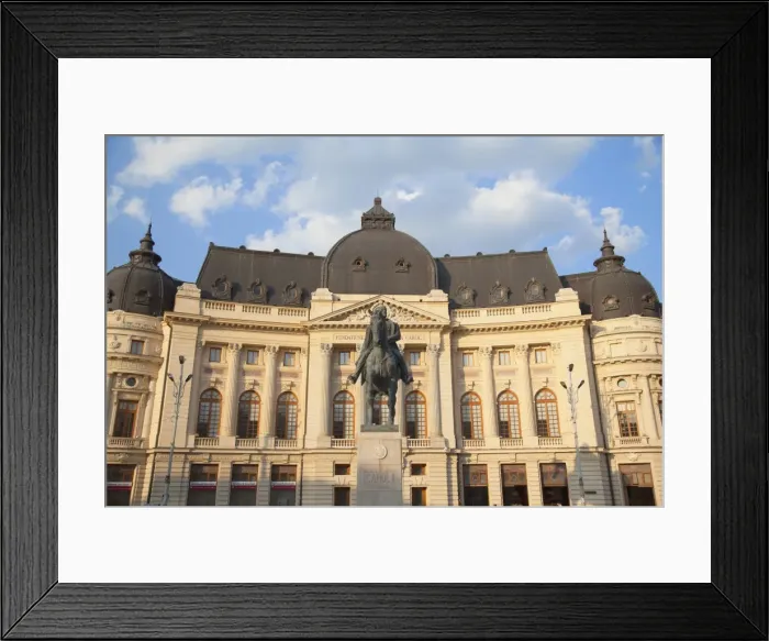 Framed Print : Statue of King Carol outside Central University Library, Piata Revolutiei, Bucharest, Romania, Europe Framed Print : Statue of King Carol outside Central University Library, Piata Revolutiei, Bucharest, Romania, Europe