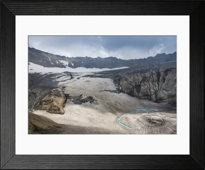Framed Print : Blue glacial water in a glacier on Mutnovsky volcano, Kamchatka, Russia, Eurasia Framed Print : Blue glacial water in a glacier on Mutnovsky volcano, Kamchatka, Russia, Eurasia