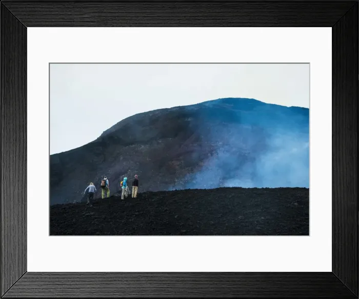 Framed Print : Tourists looking at an active lava eruption on the Tolbachik volcano, Kamchatka, Russia, Eurasia Framed Print : Tourists looking at an active lava eruption on the Tolbachik volcano, Kamchatka, Russia, Eurasia