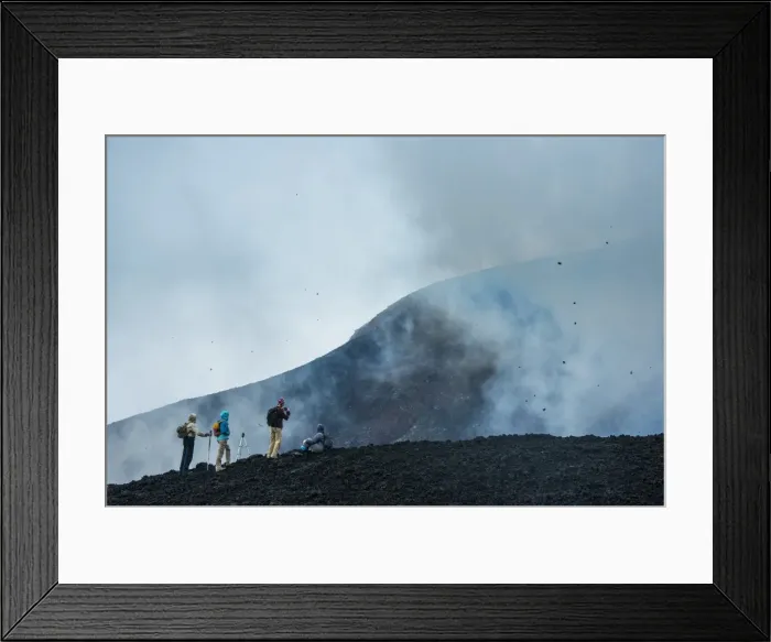 Framed Print : Tourists looking at an active lava eruption on the Tolbachik volcano, Kamchatka, Russia, Eurasia Framed Print : Tourists looking at an active lava eruption on the Tolbachik volcano, Kamchatka, Russia, Eurasia