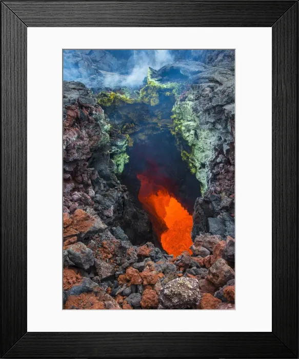 Framed Print : Active magma in a stream below the Tolbachik volcano, Kamchatka, Russia, Eurasia Framed Print : Active magma in a stream below the Tolbachik volcano, Kamchatka, Russia, Eurasia
