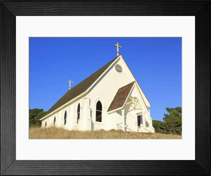 Framed Print : Historic Old St. Hilarys Church, Tiburon, Marin County, California, United States of America, North America Framed Print : Historic Old St. Hilarys Church, Tiburon, Marin County, California, United States of America, North America