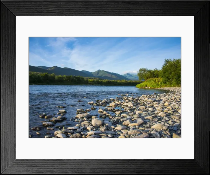 Framed Print : Pebblestones beach on the Bystraya River, Kamchatka, Russia, Eurasia Framed Print : Pebblestones beach on the Bystraya River, Kamchatka, Russia, Eurasia