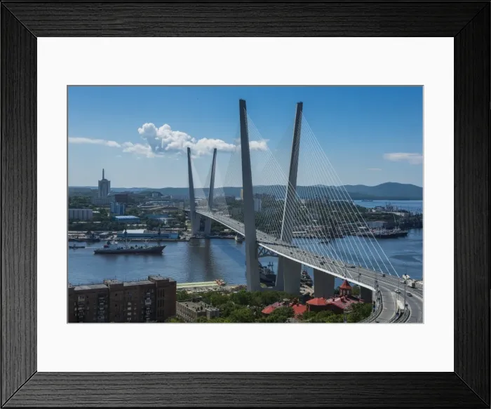 Framed Print : Overlook over Vladivostok and the new Zolotoy Bridge from Eagles Nest Mount, Vladivostok, Russia, Eurasia Framed Print : Overlook over Vladivostok and the new Zolotoy Bridge from Eagles Nest Mount, Vladivostok, Russia, Eurasia