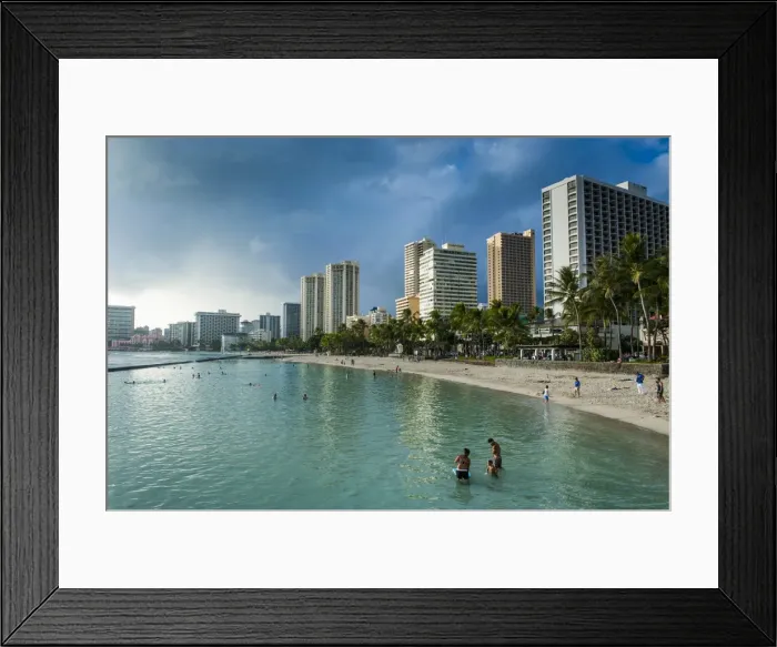 Framed Print : High rise hotels on Waikiki Beach, Oahu, Hawaii, United States of America, Pacific Framed Print : High rise hotels on Waikiki Beach, Oahu, Hawaii, United States of America, Pacific