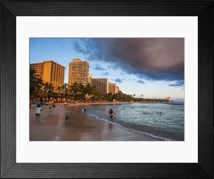 Framed Print : Late afternoon sun over the hotels on Waikiki Beach, Oahu, Hawaii, United States of America, Pacific Framed Print : Late afternoon sun over the hotels on Waikiki Beach, Oahu, Hawaii, United States of America, Pacific