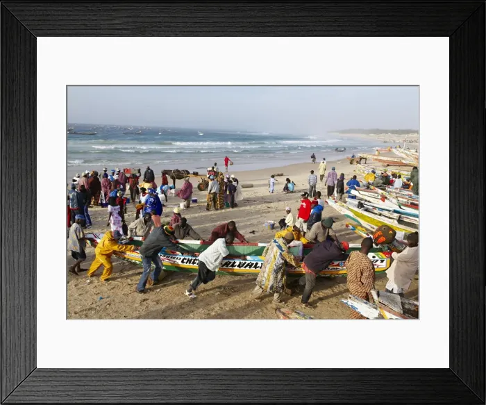 Framed Print : Kayar fishing harbour, the biggest fishing harbour in Senegal, Senegal, West Africa, Africa