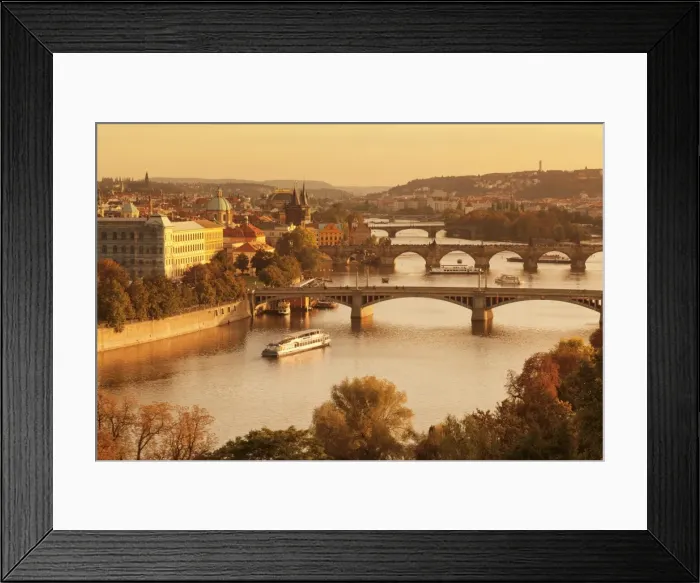 Framed Print : Vltana River with the bridges, Charles Bridge (UNESCO World Heritage Site) and the Old Town Bridge Tower at Sunrise, Prague, Bohemia, Czech Republic Framed Print : Vltana River with the bridges, Charles Bridge (UNESCO World Heritage Site) and the Old Town Bridge Tower at Sunrise, Prague, Bohemia, Czech Republic