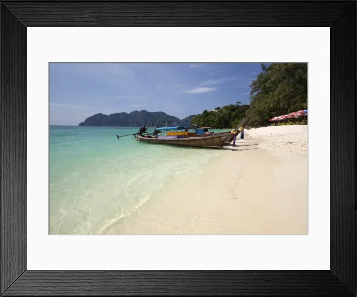 Framed Print : Long Beach with long-tail boats, Koh Phi Phi, Krabi Province, Thailand, Southeast Asia, Asia Framed Print : Long Beach with long-tail boats, Koh Phi Phi, Krabi Province, Thailand, Southeast Asia, Asia