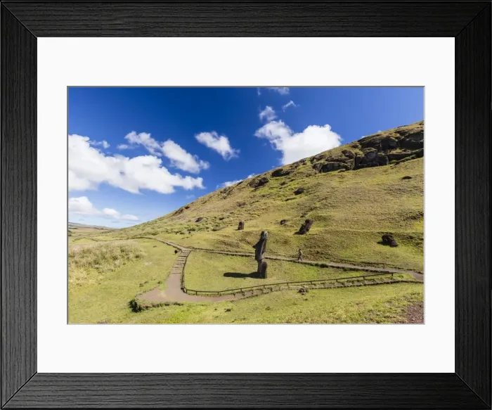 Framed Print : Rano Raraku, the quarry site for all moai statues on Easter Island (Isla de Pascua) (Rapa Nui), UNESCO World Heritage Site, Chile, South America Framed Print : Rano Raraku, the quarry site for all moai statues on Easter Island (Isla de Pascua) (Rapa Nui), UNESCO World Heritage Site, Chile, South America