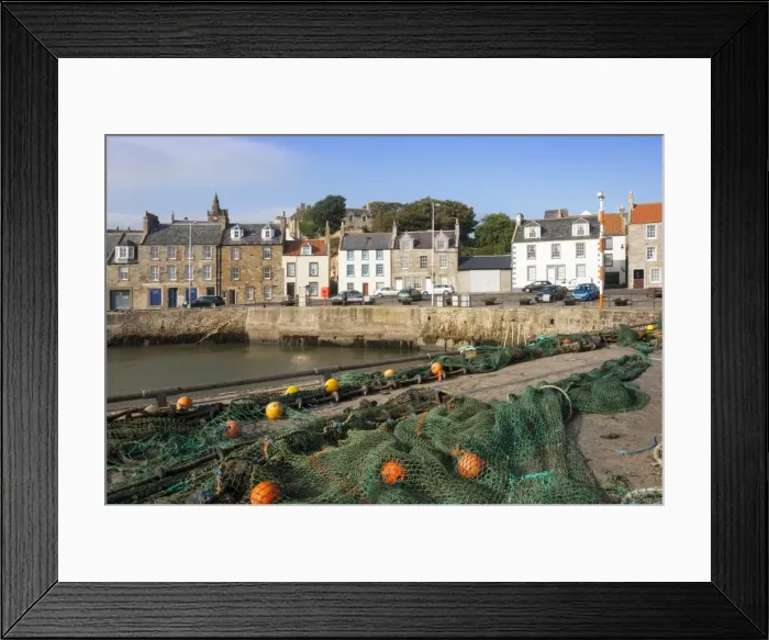 Framed Print : Drying nets by the harbour at Pittenweem, Fife, Scotland, United Kingdom, Europe Framed Print : Drying nets by the harbour at Pittenweem, Fife, Scotland, United Kingdom, Europe