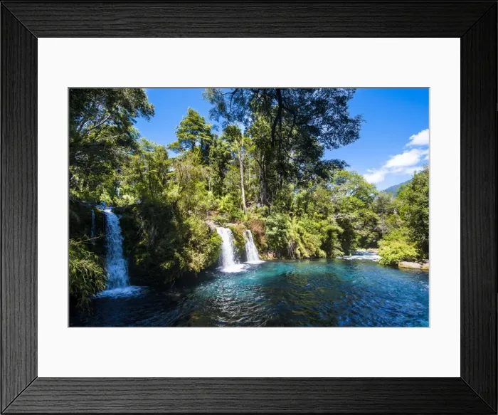 Framed Print : Ojos del Calburga waterfalls near Pucon, southern Chile, South America Framed Print : Ojos del Calburga waterfalls near Pucon, southern Chile, South America