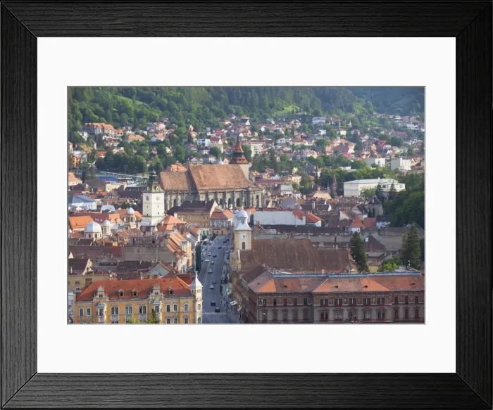 Framed Print : View of Brasov, Transylvania, Romania, Europe Framed Print : View of Brasov, Transylvania, Romania, Europe