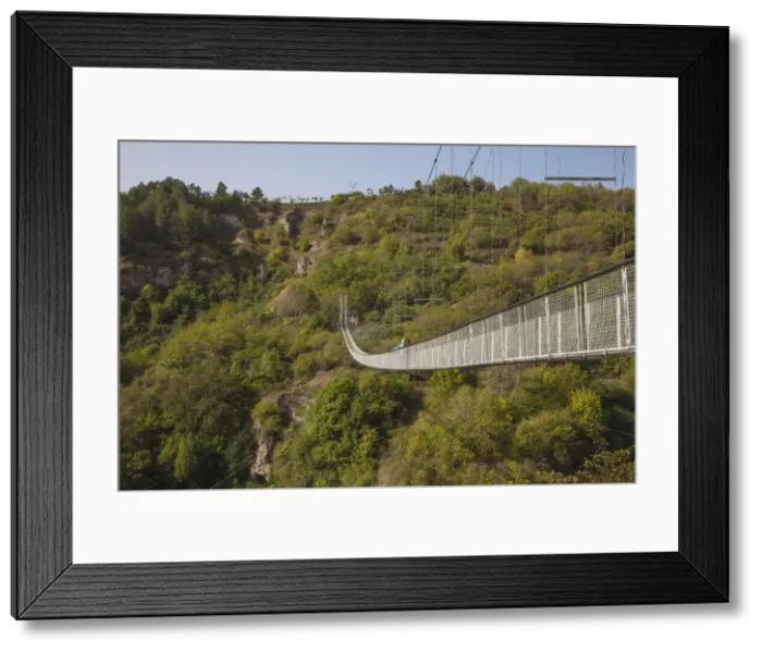 Framed Print : Tourists crossing Swinging Bridge over Khndzoresk Canyon, Khndzoresk, Goris, Armenia, Central Asia, Asia Framed Print : Tourists crossing Swinging Bridge over Khndzoresk Canyon, Khndzoresk, Goris, Armenia, Central Asia, Asia