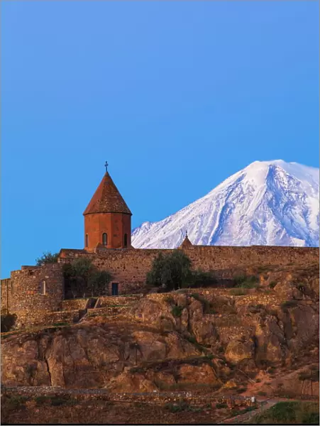 Khor Virap Armenian Apostolic Church monastery, at the foot of Mount Ararat, Ararat Plain, Yerevan, Armenia, Central Asia, Asia