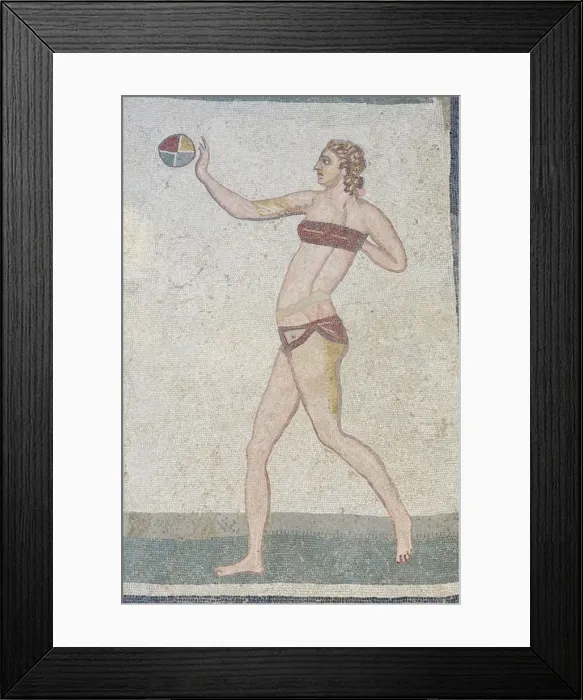 Framed Print : Mosaic of girls in bikinis, Villa Romana del Casale, Piazza Armerina, UNESCO World Heritage Site, Sicily, Italy, Europe Framed Print : Mosaic of girls in bikinis, Villa Romana del Casale, Piazza Armerina, UNESCO World Heritage Site, Sicily, Italy, Europe