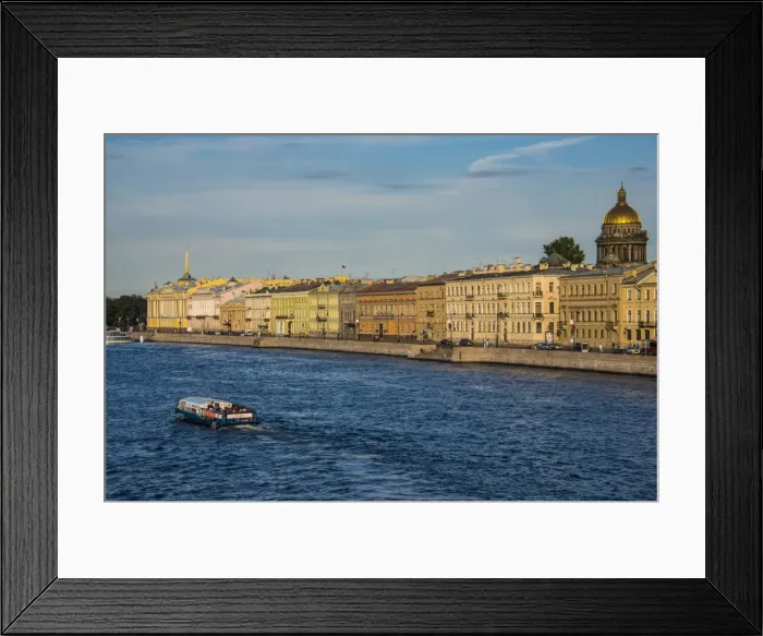 Framed Print : City center of St. Petersburg from the Neva River at sunset with St. Isaac Cathedral in the background, St. Petersburg, Russia, Europe Framed Print : City center of St. Petersburg from the Neva River at sunset with St. Isaac Cathedral in the background, St. Petersburg, Russia, Europe